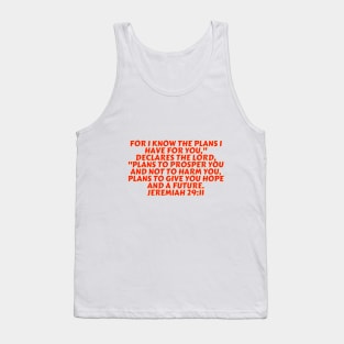 Bible Verse Jeremiah 29:11 Tank Top